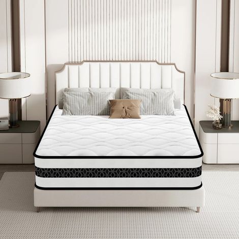 Matelas 140x190 cm, épaisseur 26 cm, YIDATONG Luxe Matelas Confort 7 Zone, Isolation du Mouvement, Mi-Ferme, Soutien Parfait, Respirant, Tissu Doux pour La Peau, Hypoallergénique