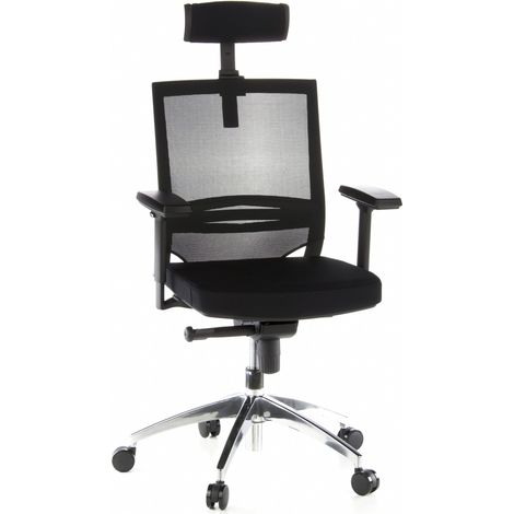 Bürostuhl / Chefsessel PORTO MAX Sitz Stoff / Rücken Netz schwarz hjh OFFICE (1/5)