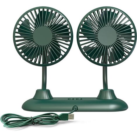 Ventilateur USB Voiture Double Tête Avec Col Cygne Réglable (1/5)