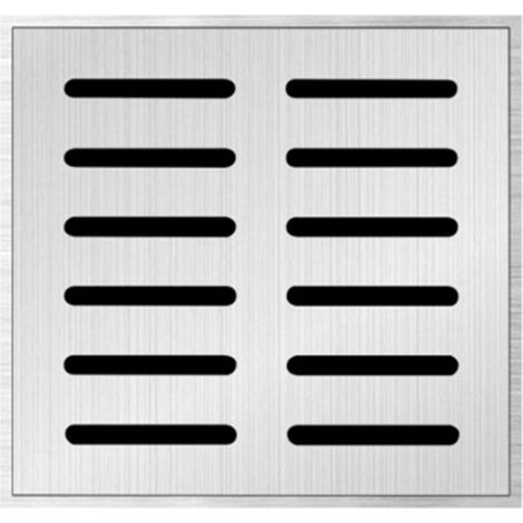 Couvercle de regard encastré, grille d'évacuation en acier inoxydable pour drainage extérieur, pour allées de bord de route, parkings, rue, fossé, rigole, argenté (150 × 150 × 20 × 2 mm) (1/5)
