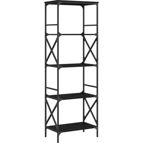 vidaXL Libreria a 5 Ripiani Nera 59x35x171 cm in Legno Multistrato (1/5)