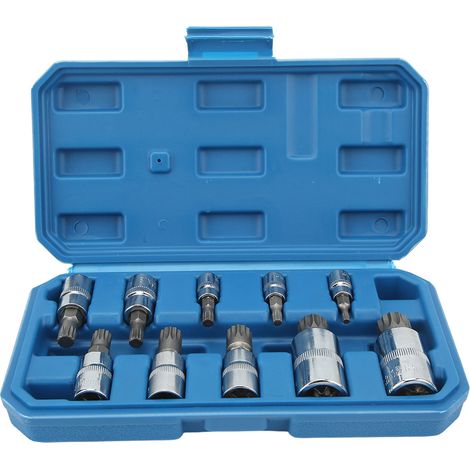 Set di 10 chiavi a bussola quadrate a tripla scanalatura, a bassa usura, precise, portatili, ad alta resistenza per auto (1/5)