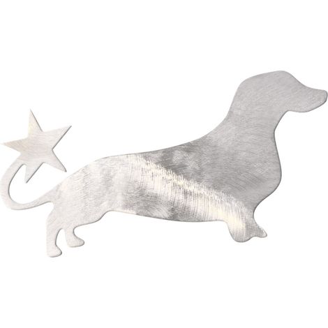 Adorno metálico de perro salchicha, diseño de estrella, decoración para árbol de Navidad, accesorio con clip, 27x15cm, idea de regalo para perros (1/5)