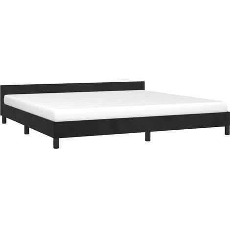 vidaXL Cadre de lit sans matelas noir 200x200 cm velours (1/5)