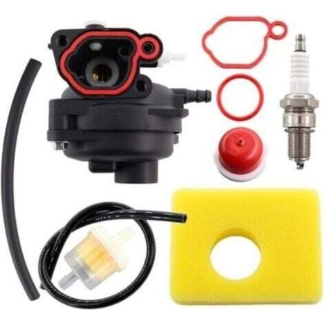 Kit de carburateur pour moteurs de tondeuses à gazon Briggs & Stratton 300E 450E 550E 575E 600E CARB 08P502 09P602 série 125CC 140CC, comprenant filtre à air et bougie d'allumage. (1/4)