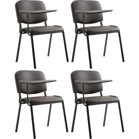 4er Set Stühle Ken mit Klapptisch Kunstleder braun