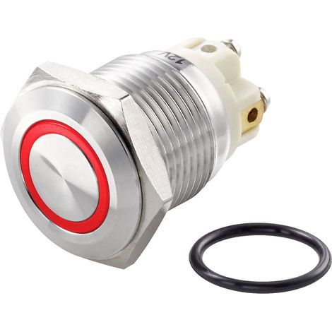 TRU COMPONENTS TC-7494688 TC-GQ16F-10E/L/R/12V/S Bouton-poussoir antivandalisme 48 V/DC 2 A 1 x Off/(On) à rappel rouge IP65 1 pc(s) C428451 (1/2)