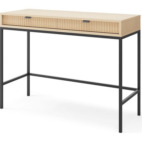 Toeletta 104 cm, 2 cassetti, Nero, maniglie nere, 104 x 50 x 78 cm (1/5)