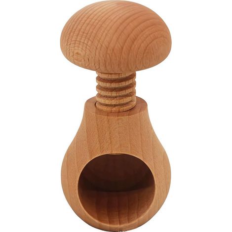 Casse-Noix - Presse À Vis Manuelle En Bois De Noyer - Pour Noix, Noisettes Et Pécans - 7 x 11 cm - 1 Pièce (1/5)