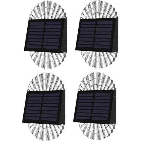 Lot de 4 lampes solaires pour poteaux de terrasse, clôtures et allées, ainsi que de lampes solaires LED étanches pour marches d'escalier, idéales pour le jardin. (1/5)