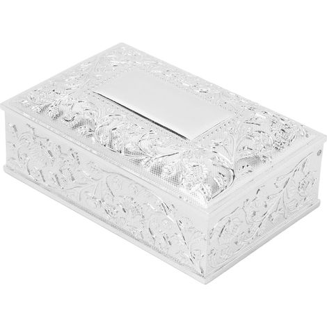 Boîte à Bijoux Vintage, Boîte De Rangement De Bibelots Sculptée En Alliage De Zinc Coloré élégant Avec Doublure En Velours Doux Pour étagère De Coiffeuse(mèche) (1/5)