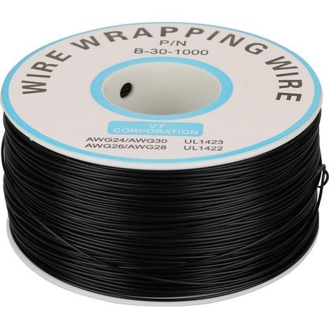 200m Rouleau de Câble Électrique 0.25mm 30AWG 80℃ Câble de Test Isolant PVC Fil Électrique en Cuivre Etamé à un Noyau pour Wrapping (Noir) (1/5)