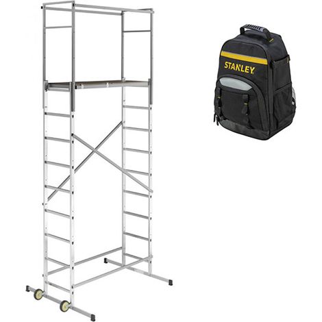 Trabattello domestico - Altezza di lavoro max. 4.50m + Zaino di cantiere - 9475-901-SAC (1/5)