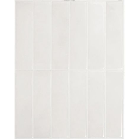 Juego de 10 adhesivos para azulejos de salpicadero de cocina, autoadhesivos para paredes o azulejos tipo metro, para decoración del hogar, fondos, baños y cocinas (blanco).
