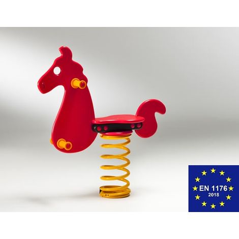 Cavallo a Molla in Polietilene per Parco Giochi per Bambini Con Molla Filo 17,5 mm e Staffa OMEGA - ITALFROM (1/3)