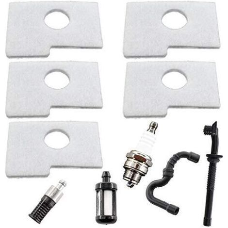 Alovez - 5 filtros de aire para motosierra Stihl MS180 MS170 018 017 MS 180 170 (reemplaza 1130 124 0800 1130 358 7700) y otros accesorios. (1/3)