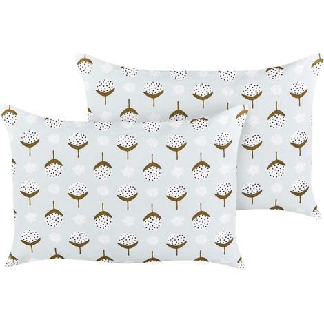 Set di 2 cuscini da giardino per esterni Cuscini decorativi rettangolari con stampa geometrica 40 x 60 cm Verde chiaro Cuneo