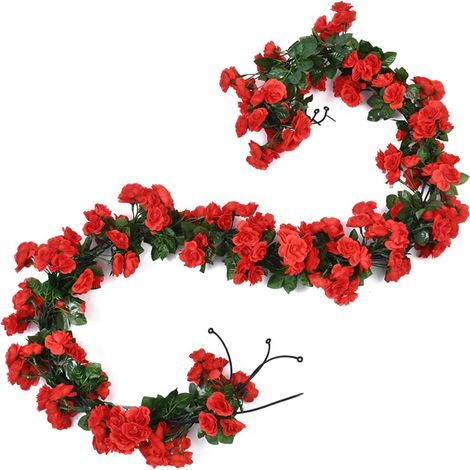 Guirlande De Roses Artificielles - 2,4 M - Pour Décoration Murale Arche De Mariage Arrière-Plan De Fête - 1 Pièce (1/5)