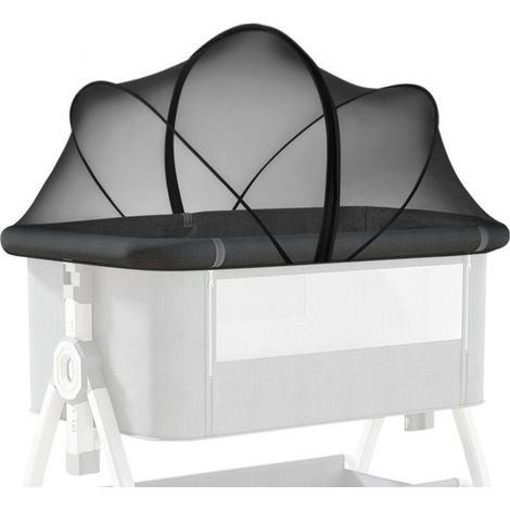 Moustiquaire pour berceau, anti-insectes, punaises de lit et chats, fermeture éclair à double sens, noir (1/5)