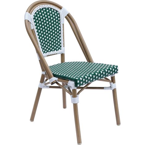 Oviala – Chaise de jardin empilable en aluminium et rotin synthétique – Dossier courbé ergonomique – Résistance aux intempéries – Charge maximale 100 kg (1/5)