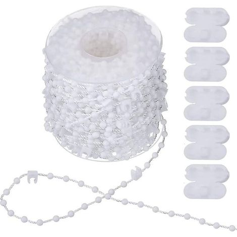 Starlight-Chaîne de store vertical de 20 m - Accessoires de store vertical et 5 connecteurs de cordon de store - Chaîne inférieure de store vertical pour lattes de 89 mm blanc (1/5)