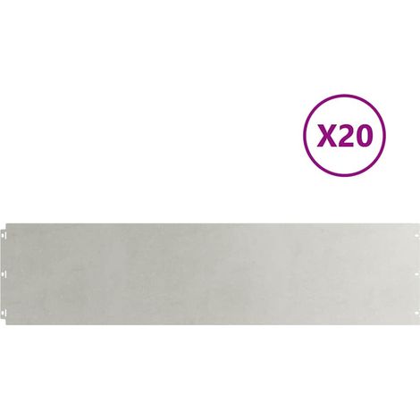 vidaXL Borde de Césped 20 uds. 25 x 103 cm Acero inoxidable Plateado (1/2)