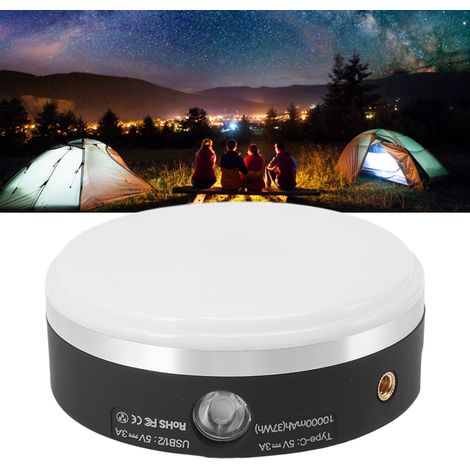 LED-Campinglampe für den Außenbereich, wiederaufladbare Hängelampe, lange Akkulaufzeit, Notlicht, ultrahell, schwarz (1/5)