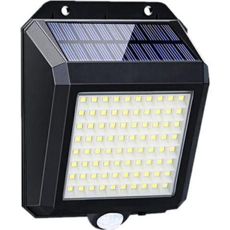 Lampe Solaire Extérieure Avec Détecteur De Mouvement - 80 Led - Ip65 - Pour Mur Jardin Allée - Lot De 2