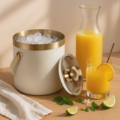 Seau a glace avec couvercle - acier inoxydable a double paroi (1/5)