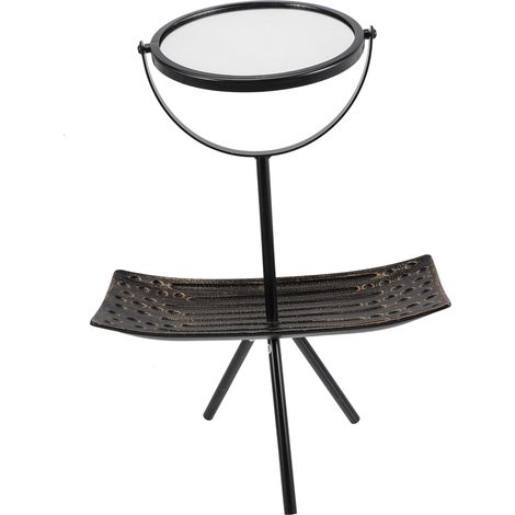 Miroir Rotatif De Maquillage avec Plateau De Rangement pour Bijoux Miroir De Table pour Maison pour Chambre (1/5)