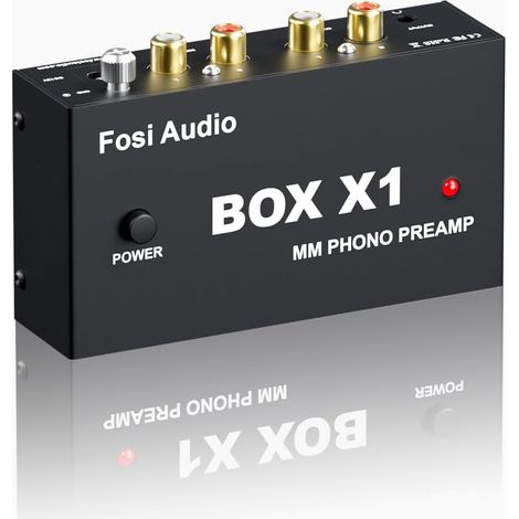 Préamplificateur Phono, Mini MM Préampli à Très Faible Bruit Préamp Hifi avec Sortie RCA/TRS, Poteau Mise à la Terre et Alimentation 12 V CC (1/5)