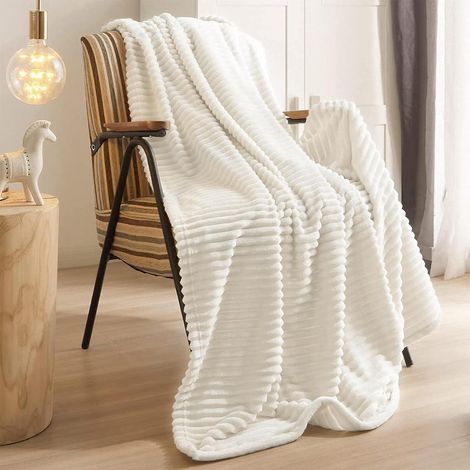 Kuscheldecke Flanell 200x230cm waschmaschinenfest Elfenbein 200X230CM (1/5)