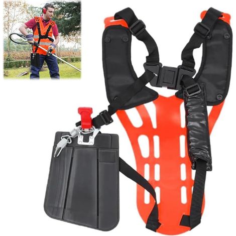 Sangle Débroussailleuse,Harnais Debroussailleuse Dorsale Ajustable,Accessoires Débroussailleuse Fabriqué en Plastique Souple pour un Confort Optimal au Niveau des Epaules,Bretelles en Nylon (1/5)