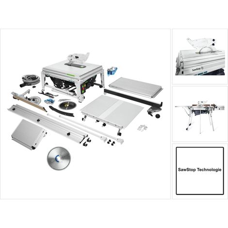 Festool TKS 80 EBS Set Tischkreissäge 2200 Watt 254 mm ( 575828 ) + Spezial Kreissägeblatt TF80 A ( 575978 ) + 1x KT-TKS 80 Patrone ( 575851 )