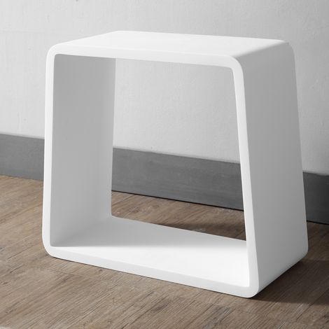 Ogomondo sgabello da bagno silk in artificial stone bianco opaco matt confezione 1