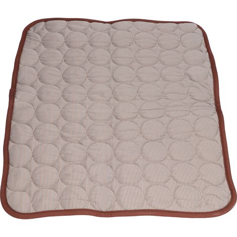 Tapis rafraîchissant pour animaux de compagnie - Couverture auto-rafraîchissante respirante et pliable pour chiens et chats de petite, moyenne et grande taille - Marron M (60 x 50 cm) (1/5)