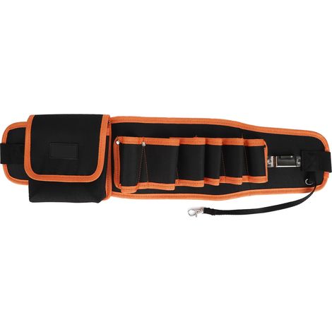 Sac polyvalent en tissu Oxford pour rangement d'outils, ceinture organisatrice pour électricien, menuisier, plombier avec 6 poches et compartiment latéral. (1/5)