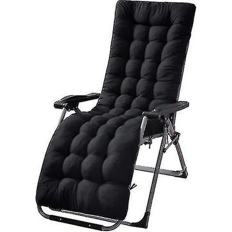 Ersatzkissen für Gartenliegestühle, Sitzmatte für Liegestühle, 125 x 48 x 8 cm, schwarz