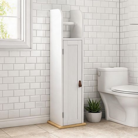 Armoire de rangement blanc en bois 20 x 20 x 80 cm (1/5)
