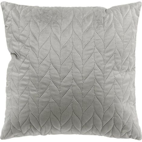 Housse de Coussin en Velours "Daisy" 40x40cm Gris (1/5)