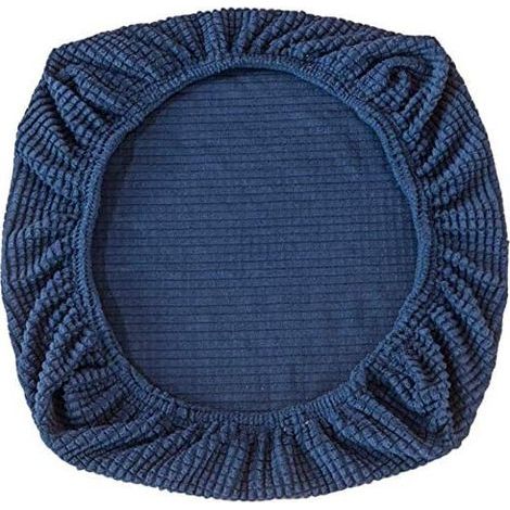 Coprisedie elasticizzati in elastan, 2 pezzi - Lavabili - Per sedie da ufficio, sala da pranzo, bar, decorazioni per feste di matrimonio (blu scuro) (1/5)