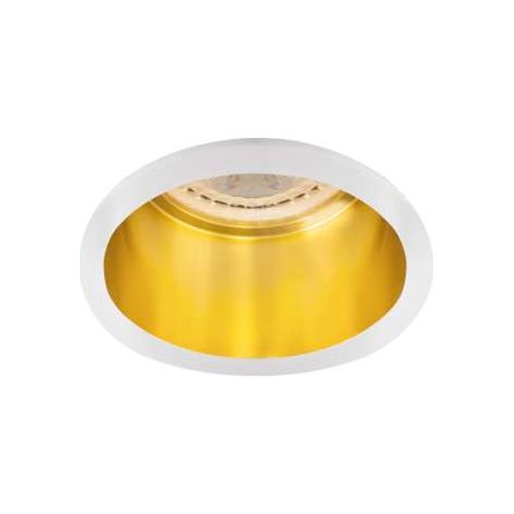 Kanlux – Spot encastrable plafond blanc/or GU10 – Aluminium – 35W – IP20 – Pour éclairage d'accent dans salons et cuisines (1/3)