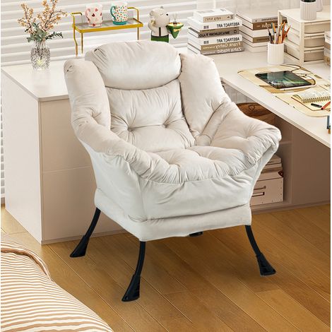 Sessel mit Nackenstütze Metallgestell Khaki für Wohnzimmer OKMYHOME (1/4)
