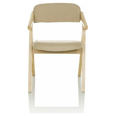 Chaise visiteur / Chaise pliante SCANDIO Tissu beige hjh OFFICE