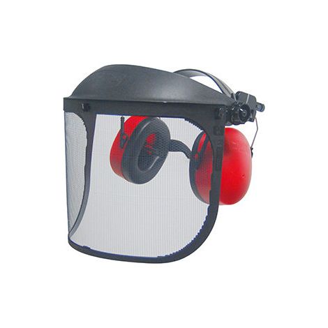 Visor de protección con malla abatible (clase F) y anti-ruido (26db), modelo profesional. Ancho de la visera: 370mm, H: 190mm