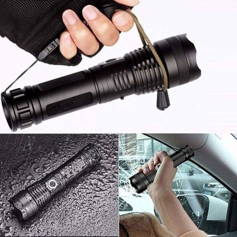 Lampe Torche - 5000 Lumens - Rechargeable USB - Étanche IP65 - 5 Modes Zoomable - Pour Camping Randonnée Urgence - 1 Pièce (1/5)
