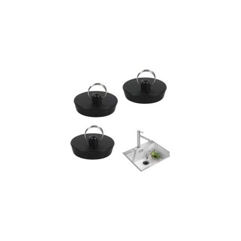 Tappo di scarico, 3 tappi in gomma per lavello, tappo per lavello da cucina, tappo per vasca da bagno, tappi di scarico con ganci, per cucina e bagno - Crezuo