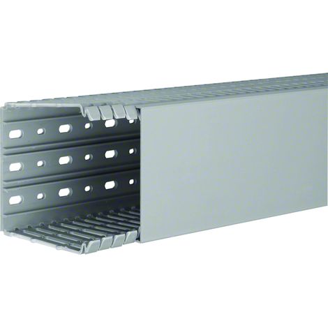 Goulotte de câblage complète BA7 prof 100mm l 100mm RAL 7030 gris HAGER BA7100100