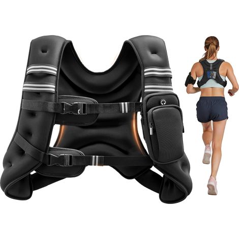 Chaleco lastrado VEVOR, 7,2 kg, reflectante, ajustable, para hombre/mujer, entrenamiento, correr, trotar, fitness, pérdida de peso, 13,6 kg (1/2)