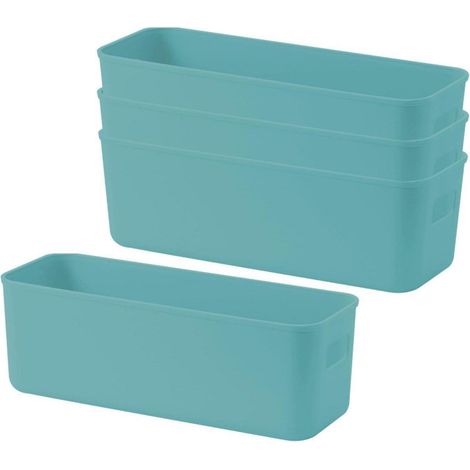 Aufbewahrungsbox Kunststoff Griffe Organizer 4er Eingedicktes Grün (1/5)